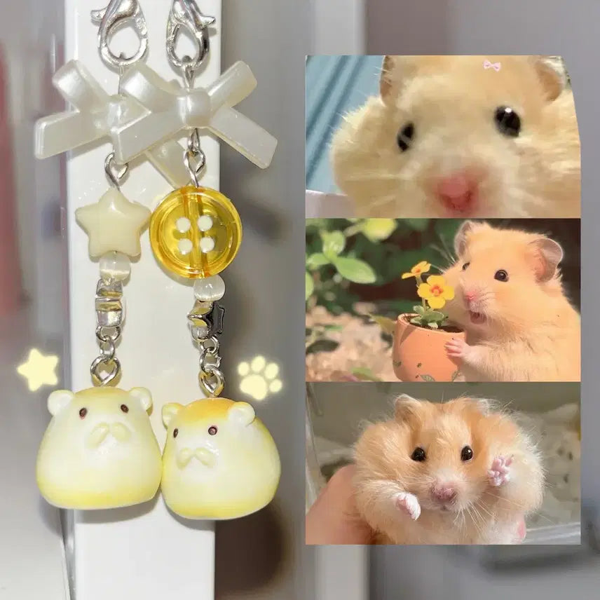 [BUNJANG] Kim Hamzzi Golden Hamster Bead Keychain / 골든 햄스터 비즈 키링 김햄찌