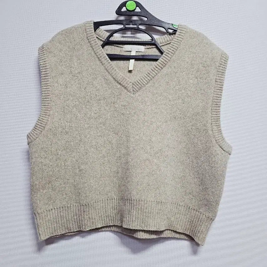 [BUNJANG] RE_L Beige V-neck Knit Vest / RE_L 리엘 브이넥 니트 조끼 베이지 FREE