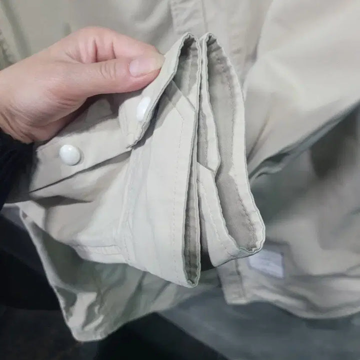 [BUNJANG] Thom Browne Armband Beige Shirt Jacket (Size 3) / (정품) 톰브라운 암밴드 베이지 셔츠 자켓 3사이즈(2XL110)