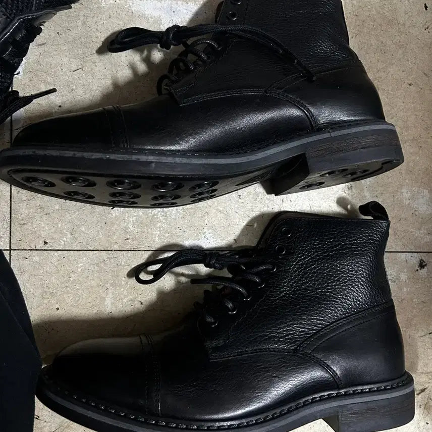 [BUNJANG] Giancarlo Modelli Handmade Leather Boots - Black (24.5cm) / 지안카를로모델리 수제화 워커 245cm 블랙
