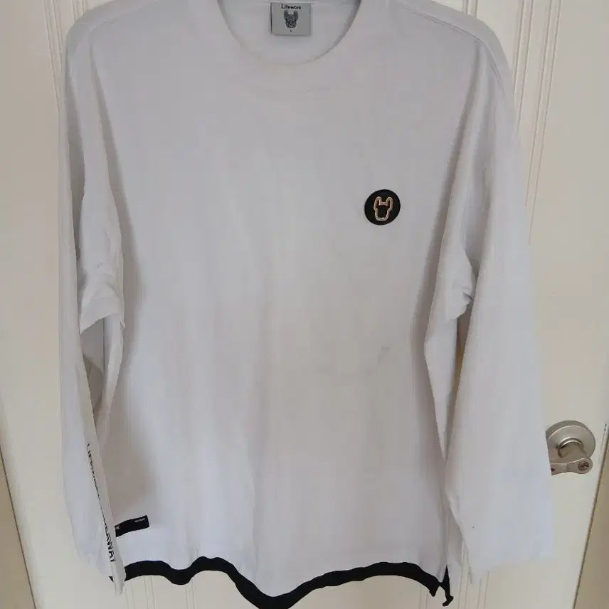 [BUNJANG] LifeWork White Long Sleeve T-Shirt Size 105 / LifeWork 라이프워크 흰색 긴팔티 105