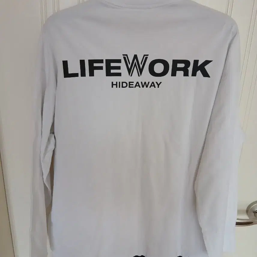 [BUNJANG] LifeWork White Long Sleeve T-Shirt Size 105 / LifeWork 라이프워크 흰색 긴팔티 105