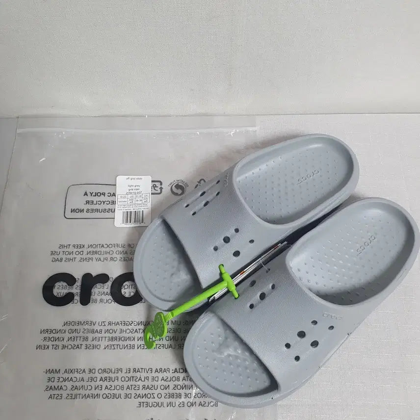 [BUNJANG] Crocs Off Grid Slide Light Grey Sandals / 크록스 오프 그리드 슬라이드 라이트그레이 250mm 새상품