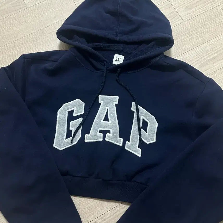 [BUNJANG] GAP Vintage Cropped Hoodie Navy / 재미삼아 빈티지 GAP 크롭 후드티 네이비