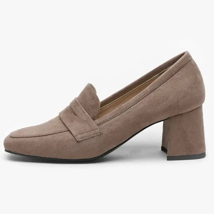 [BUNJANG] SAPPUN Fomier Mocha Dark Beige Brown Suede Loafers / 사뿐 포미에 모카 다크 베이지 브라운 스웨이드 로퍼 신발 230