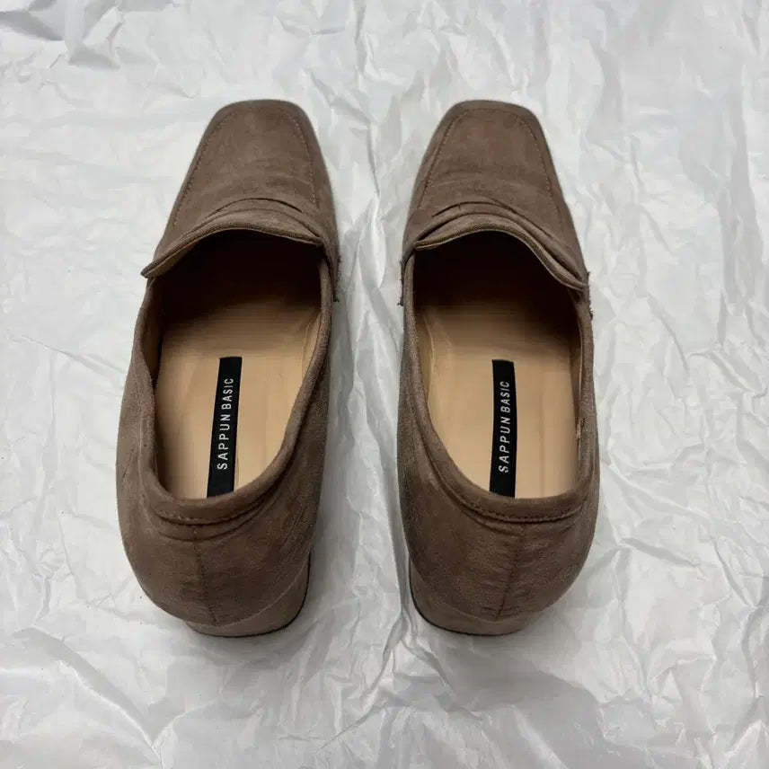 [BUNJANG] SAPPUN Fomier Mocha Dark Beige Brown Suede Loafers / 사뿐 포미에 모카 다크 베이지 브라운 스웨이드 로퍼 신발 230