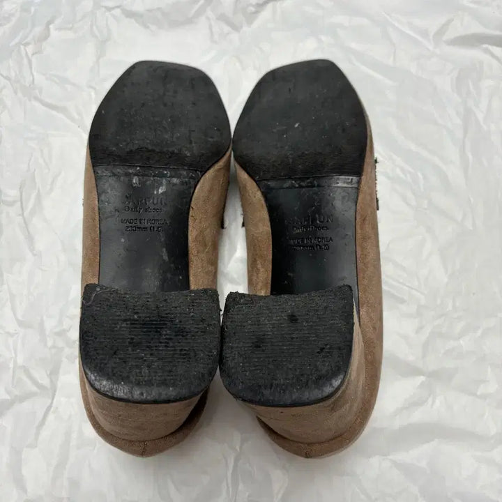 [BUNJANG] SAPPUN Fomier Mocha Dark Beige Brown Suede Loafers / 사뿐 포미에 모카 다크 베이지 브라운 스웨이드 로퍼 신발 230