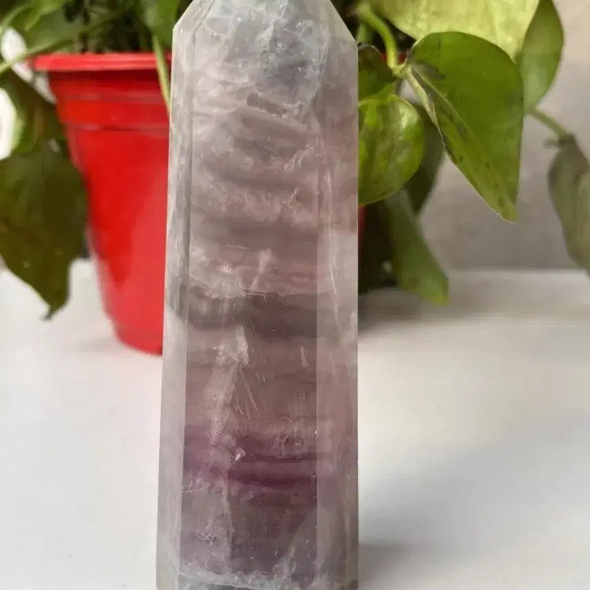[BUNJANG] Large Amethyst Crystal Pillar (461g, 14.3cm) / 이벤트 대형 플루 자수 기둥 461g14.3cm