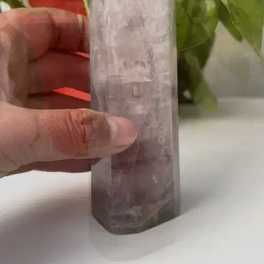 [BUNJANG] Large Amethyst Crystal Pillar (461g, 14.3cm) / 이벤트 대형 플루 자수 기둥 461g14.3cm