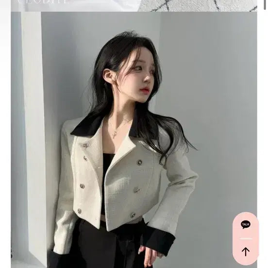 [BUNJANG] Claudette Ribbon Tweed Cropped Jacket / 클로디테 리본 브로치 트위드 크롭 자켓