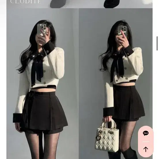 [BUNJANG] Claudette Ribbon Tweed Cropped Jacket / 클로디테 리본 브로치 트위드 크롭 자켓
