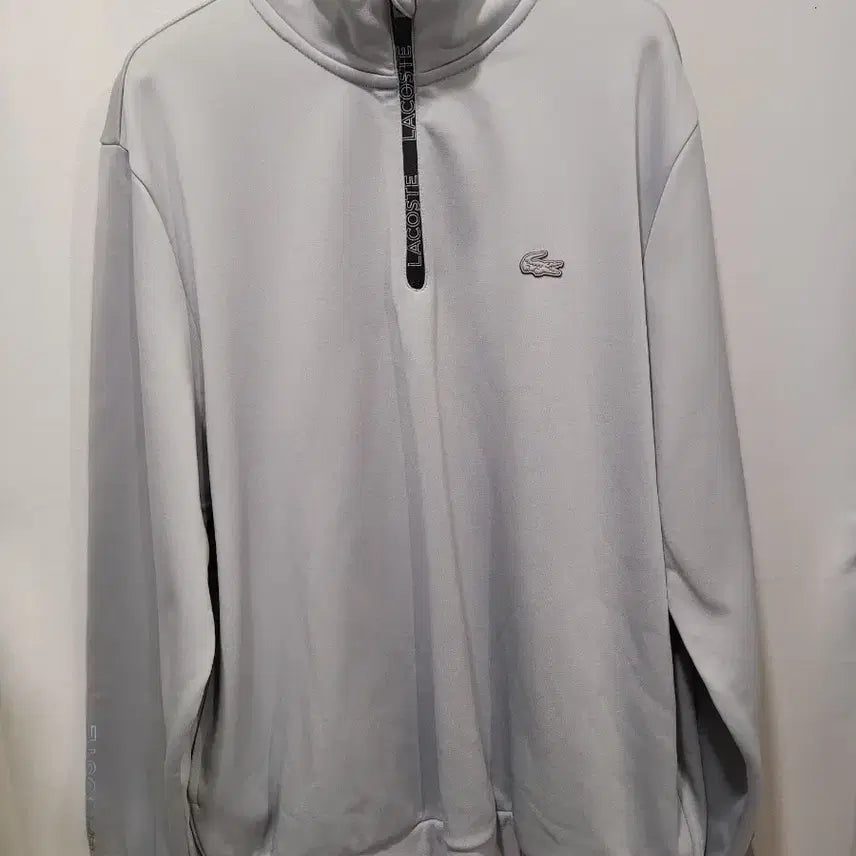 [BUNJANG] Lacoste Half-Neck Sweatshirt Grey / 라코스테 하프넥 맨투맨 그레이