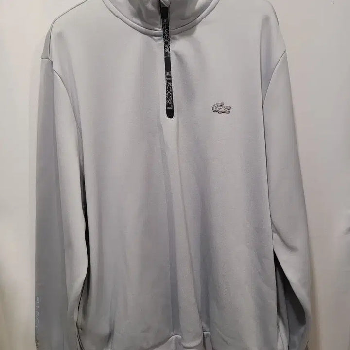 [BUNJANG] Lacoste Half-Neck Sweatshirt Grey / 라코스테 하프넥 맨투맨 그레이