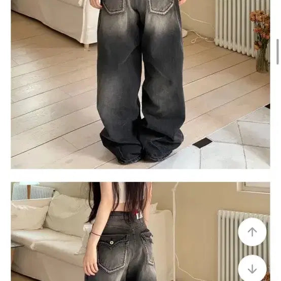 [BUNJANG] OOTJ Lindsey Pocket Wide Damage Denim Pants / 보통의 날 OOTJ 린지 포켓 와이드 데미지 데님 팬츠