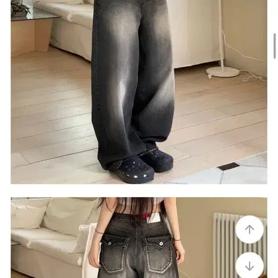 [BUNJANG] OOTJ Lindsey Pocket Wide Damage Denim Pants / 보통의 날 OOTJ 린지 포켓 와이드 데미지 데님 팬츠