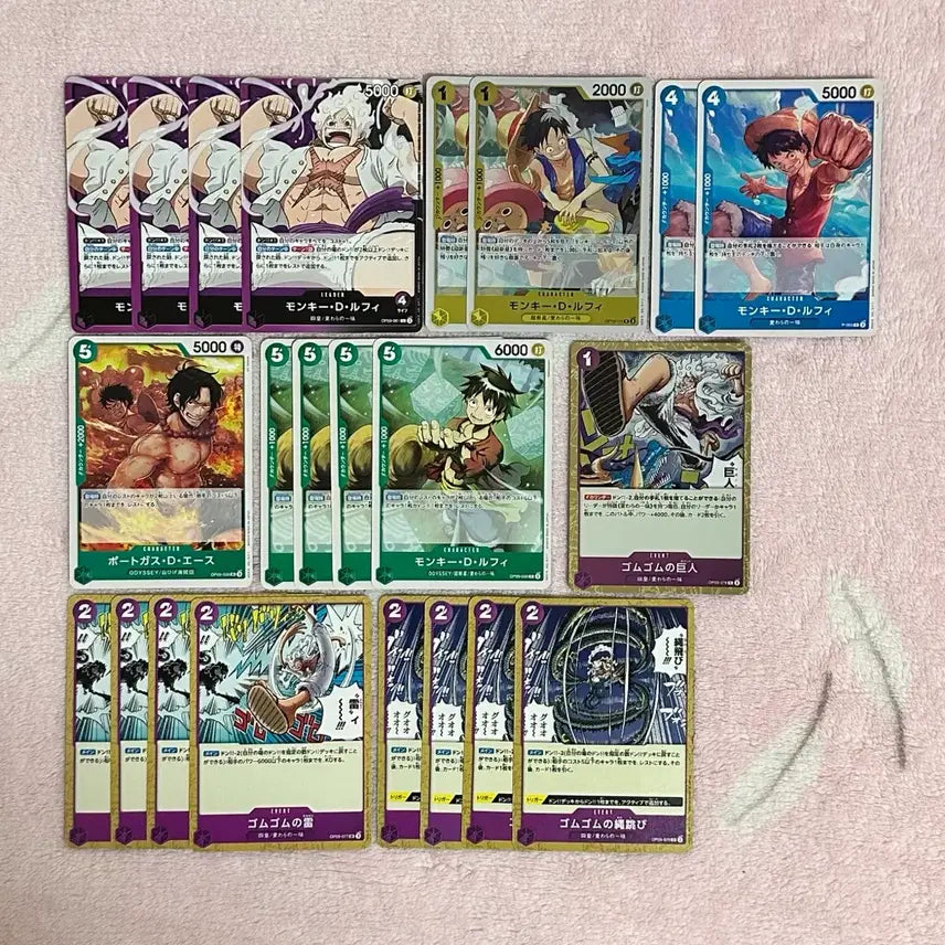[BUNJANG] One Piece Card Game Luffy Nika Ace Leader R L Rare Skill Gear 5 Bundle Set / 원피스 카드 게임 루피 니카 에이스 리더 R L 레어 스킬 기어5 일괄