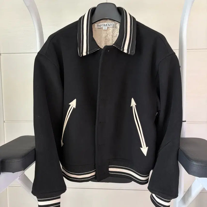 [BUNJANG] Partimento Melton Western Varsity Jacket Black S / 파르티멘토 멜톤 웨스턴 바시티 자켓 블랙 S