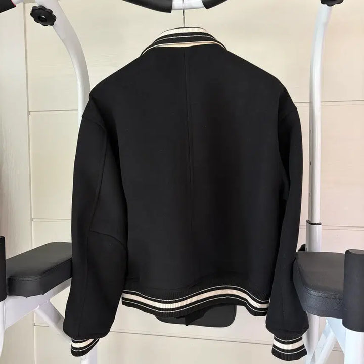 [BUNJANG] Partimento Melton Western Varsity Jacket Black S / 파르티멘토 멜톤 웨스턴 바시티 자켓 블랙 S