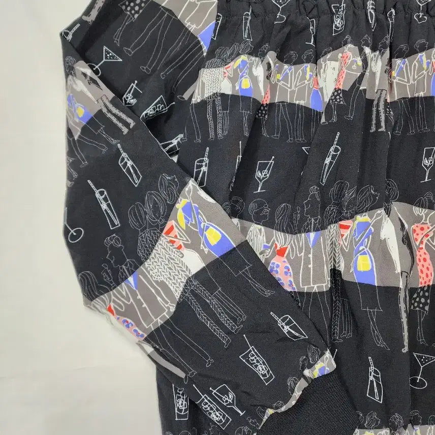[BUNJANG] Satin Pattern Knit Blouse / (85)샤틴 패턴 니트 블라우스
