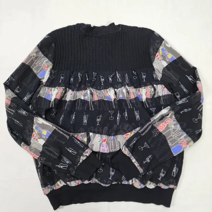 [BUNJANG] Satin Pattern Knit Blouse / (85)샤틴 패턴 니트 블라우스