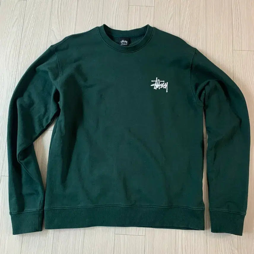[BUNJANG] Stüssy Basic Crewneck Sweatshirt Forest Green / 스투시 베이직 크루넥 스웨트셔츠 포레스트