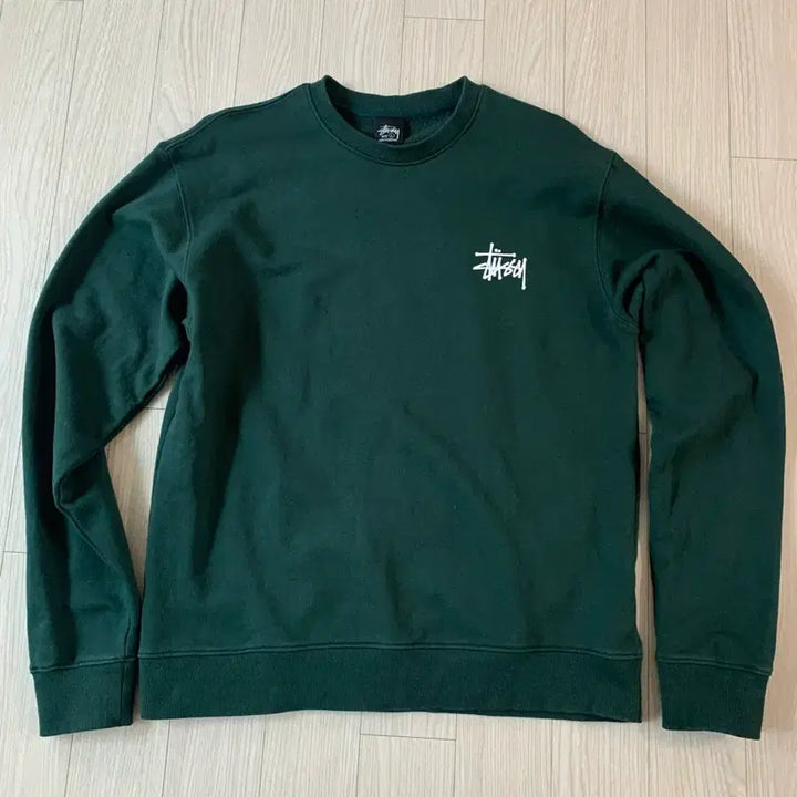 [BUNJANG] Stüssy Basic Crewneck Sweatshirt Forest Green / 스투시 베이직 크루넥 스웨트셔츠 포레스트