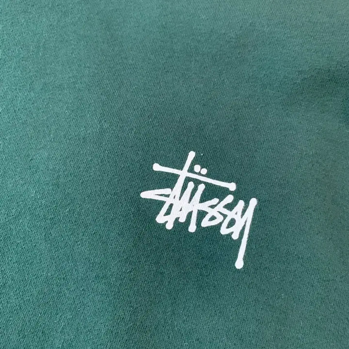 [BUNJANG] Stüssy Basic Crewneck Sweatshirt Forest Green / 스투시 베이직 크루넥 스웨트셔츠 포레스트