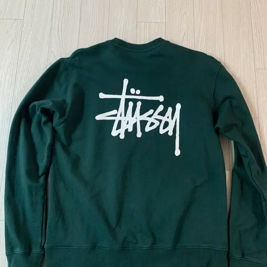 [BUNJANG] Stüssy Basic Crewneck Sweatshirt Forest Green / 스투시 베이직 크루넥 스웨트셔츠 포레스트