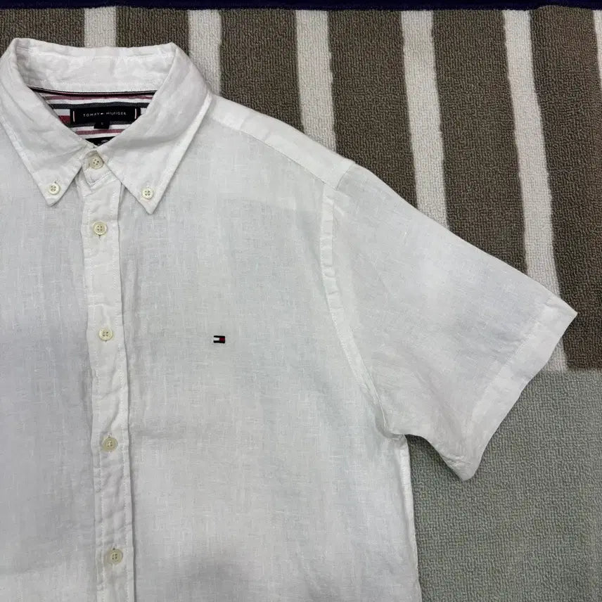 [BUNJANG] Tommy Hilfiger Linen Short Sleeve Shirt / 타미힐피거 반팔 셔츠 S(ns187 남방 린넨 반팔 티셔츠