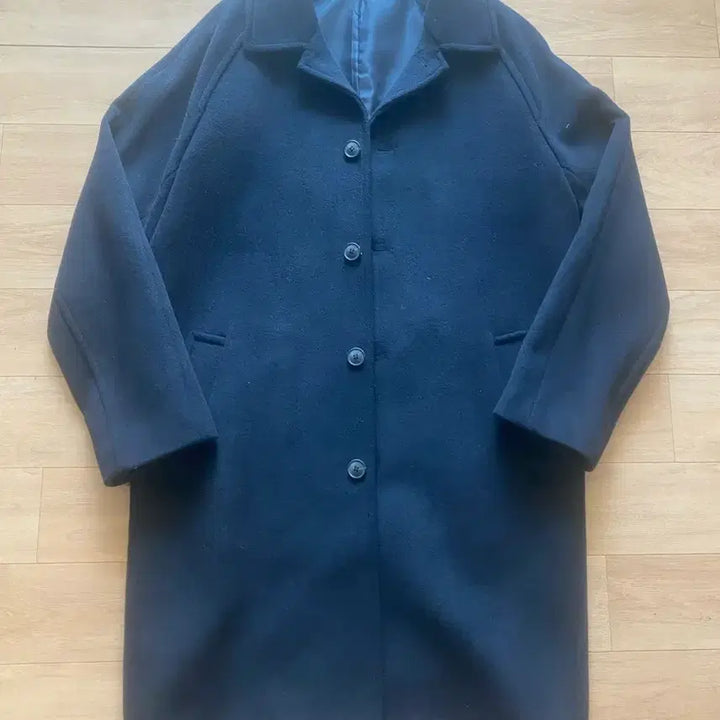 [BUNJANG] Basic House Single Coat Navy/Black / 베이직하우스 싱글 코트 100