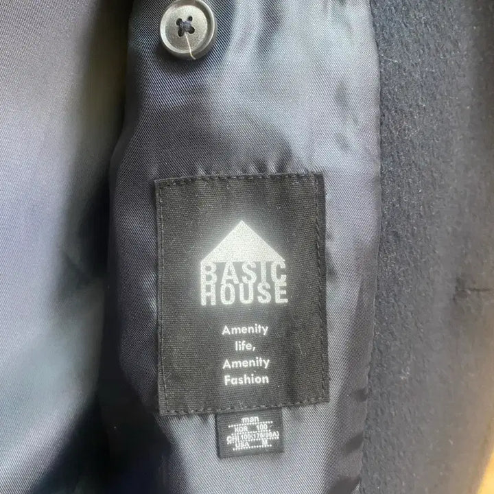 [BUNJANG] Basic House Single Coat Navy/Black / 베이직하우스 싱글 코트 100