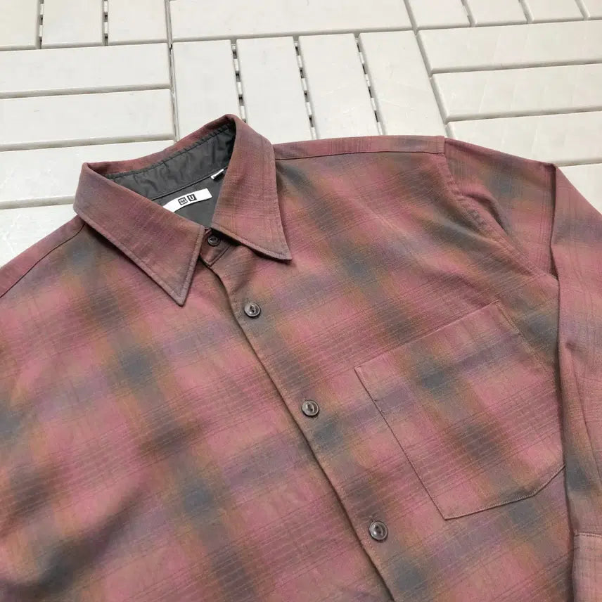 [BUNJANG] Uniqlo Work Check Shirt XL / [XL]유니클로 워크 체크 남방 0279
