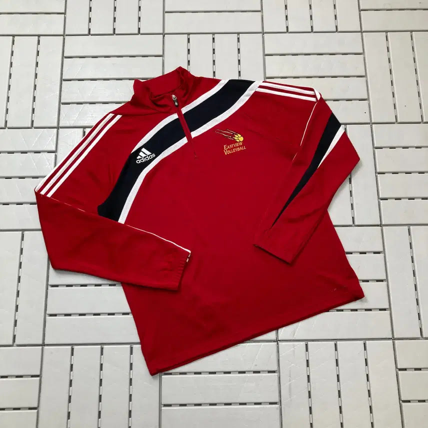 [BUNJANG] Adidas Embroidered Half-Zip Jersey XL / [XL]아디다스 자수 반집업 져지 0281