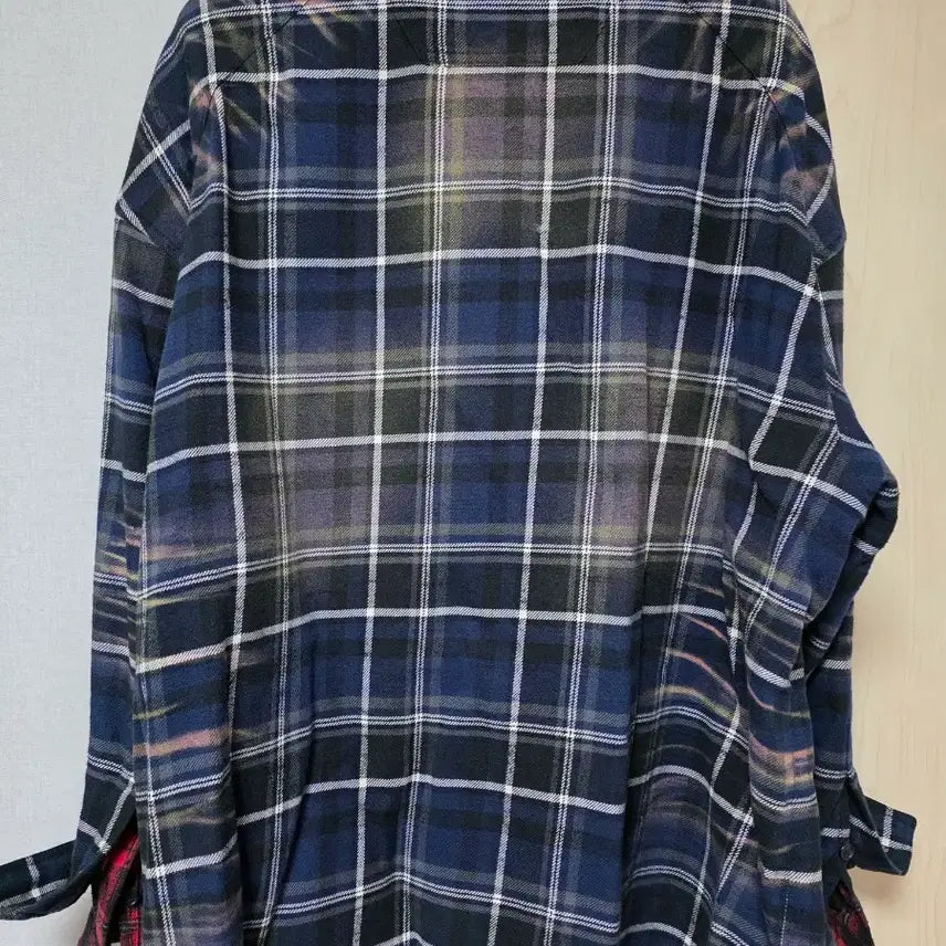 [BUNJANG] Juun.J Layered Check Shirt (Size 46) / 준지 슬리브 레이어드 체크 셔츠(46)