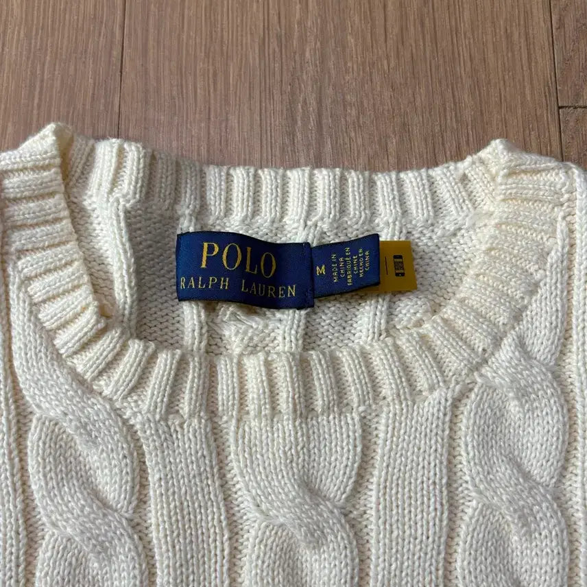 [BUNJANG] Polo Ralph Lauren Cable Knit Sweater / 폴로 랄프로렌 polo 니트 스웨터 크림 컬러 새상품