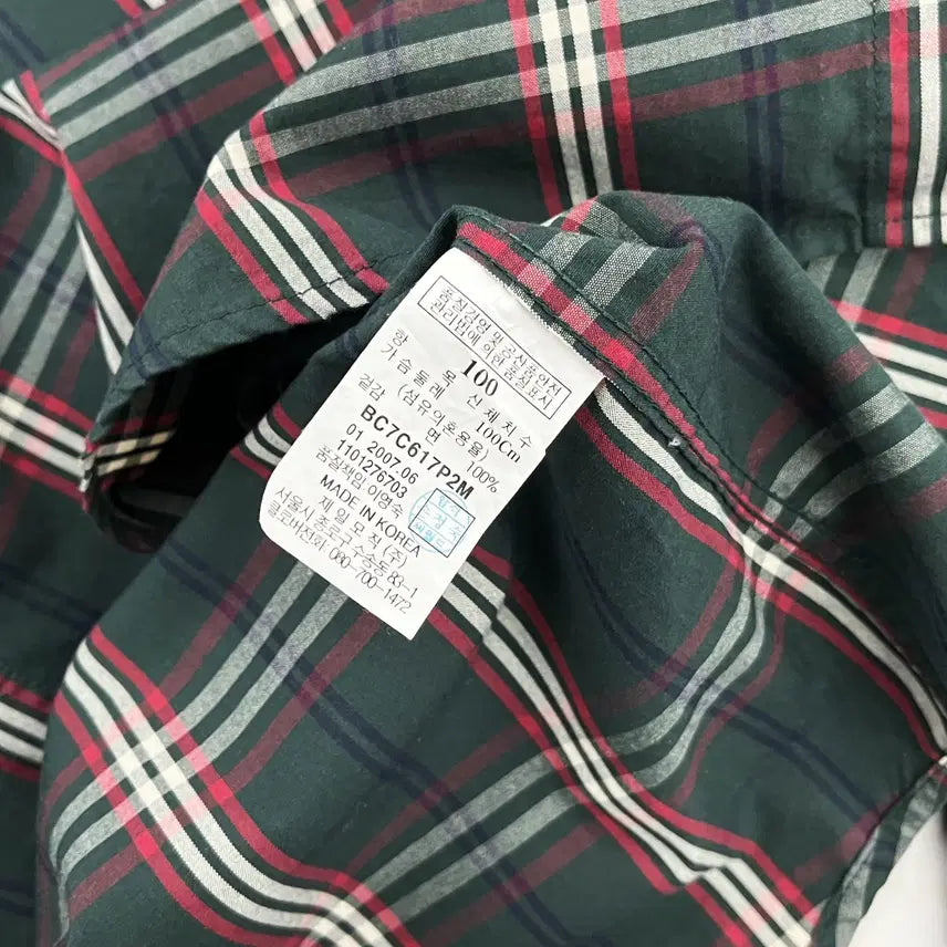 [SOLD OUT] 빈폴 타탄 체크 버튼다운 셔츠 100