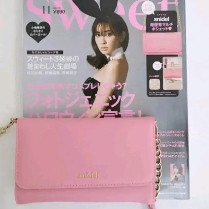 [SOLD OUT] 일본 가방 스나이델 핑크 멀티 포쉐트 미니백 클러치 숄더백