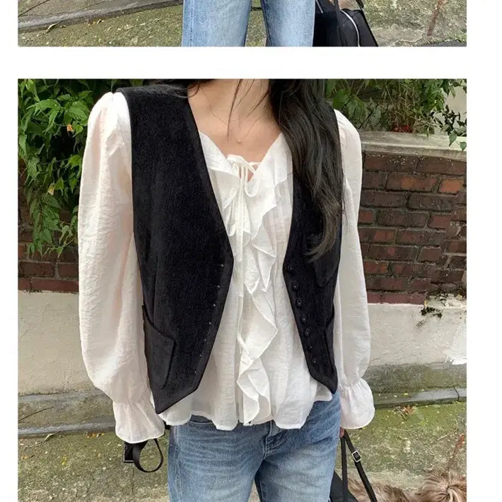 [BUNJANG] Frilly Wide Denim S Size Jeans / 프릴리 와이드 데님 S사이즈