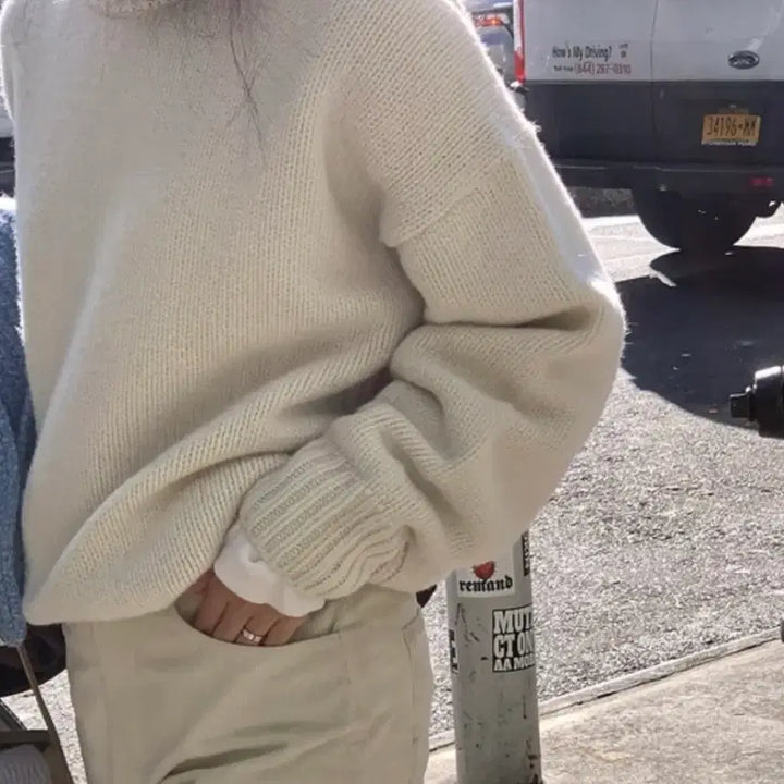 [BUNJANG] Hague Knit Ivory Sweater / haag 헤이그 니트 아이보리