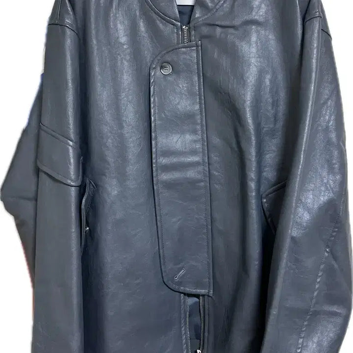 [BUNJANG] Vintage Blue Leather Jacket / (새상품)빈티지 블루 레더 컬러 자켓