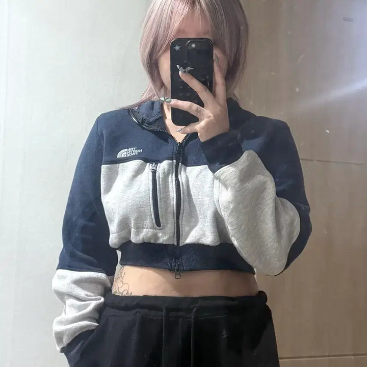 [BUNJANG] The North Face Cropped Fleece Hoodie / 노스페이스 크롭 기모후드집업