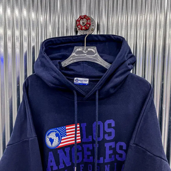 [BUNJANG] LA Flag Print Hoodie / [새상품] LA 성조기 프린팅 후드티 (FREE) AF328