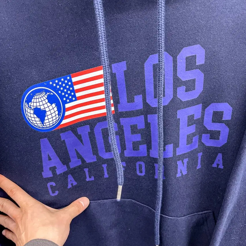 [BUNJANG] LA Flag Print Hoodie / [새상품] LA 성조기 프린팅 후드티 (FREE) AF328