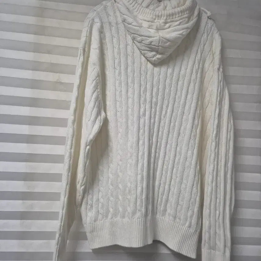 [BUNJANG] Yale Cable Knit Hoodie Zip-up / 예일 케이블 후드 집업 니트
