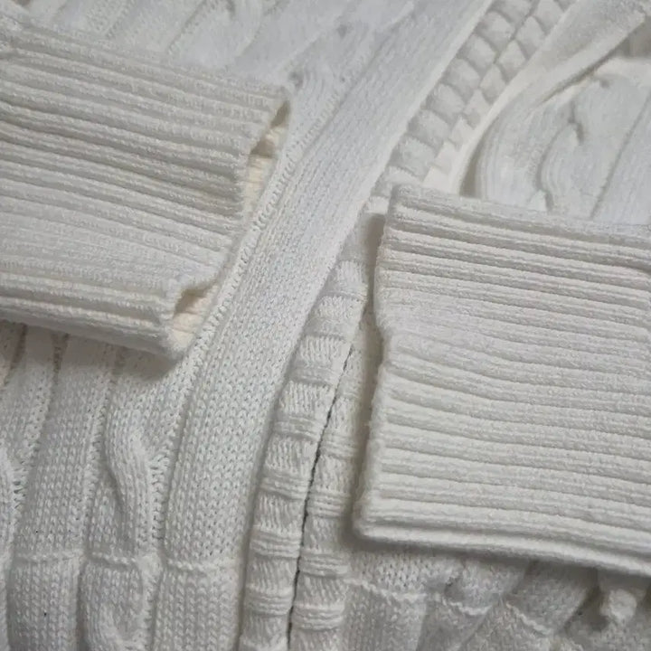 [BUNJANG] Yale Cable Knit Hoodie Zip-up / 예일 케이블 후드 집업 니트