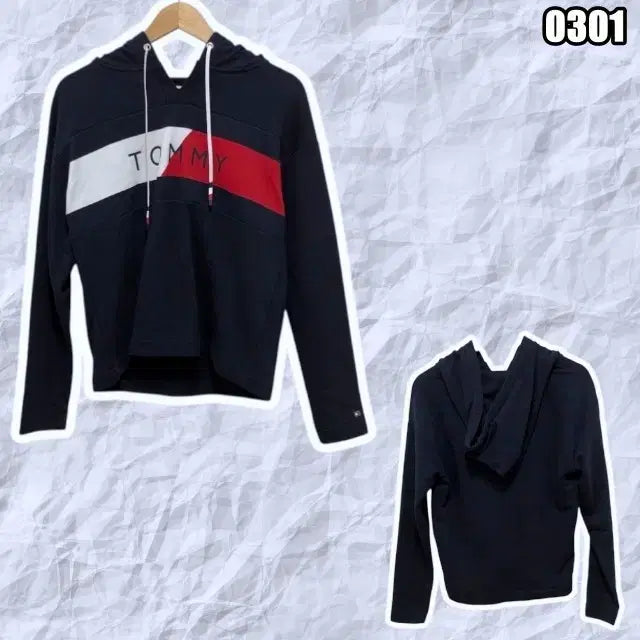 [BUNJANG] Tommy Hilfiger Navy Hoodie / M 타미힐피거 네이비 후드티