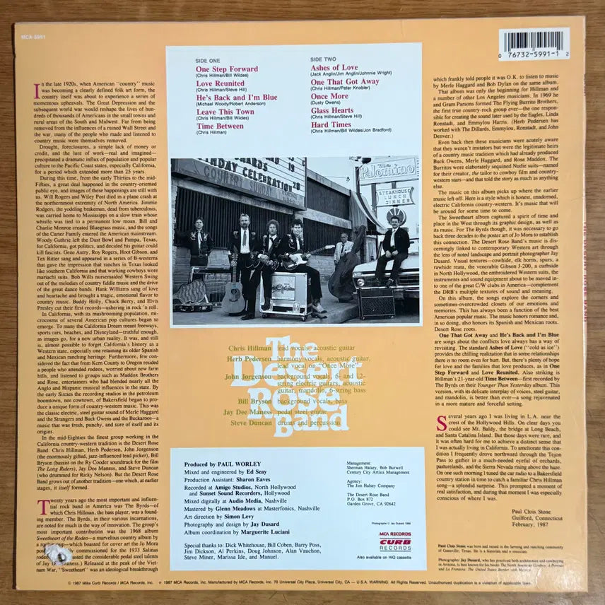 [SOLD OUT] 미국초반 LP - Desert Rose Band
