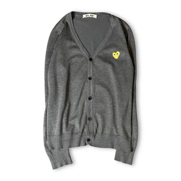[BUNJANG] Comme des Garcons Gray Gold Emblem Cardigan XL / 꼼데가르송 그레이 골드와펜 가디건 XL