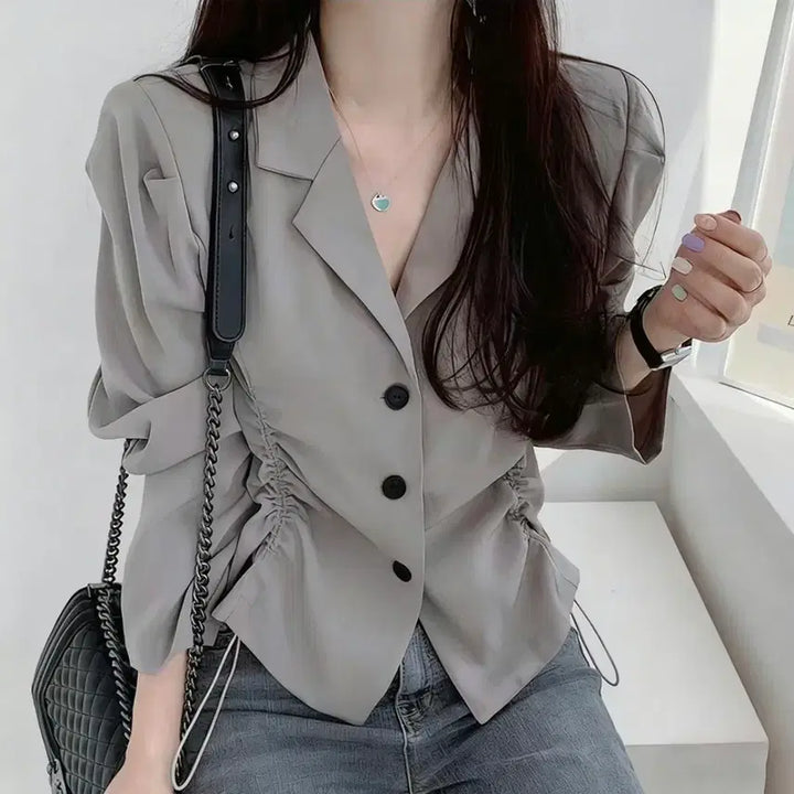 [BUNJANG] Shirring Blouse XL / 셔링 블라우스 새상품 xl