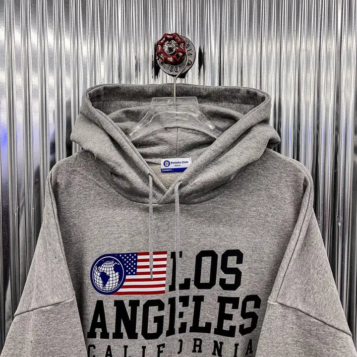 [BUNJANG] LA Flag Print Hoodie / [새상품] LA 성조기 프린팅 후드티 (FREE) AF329